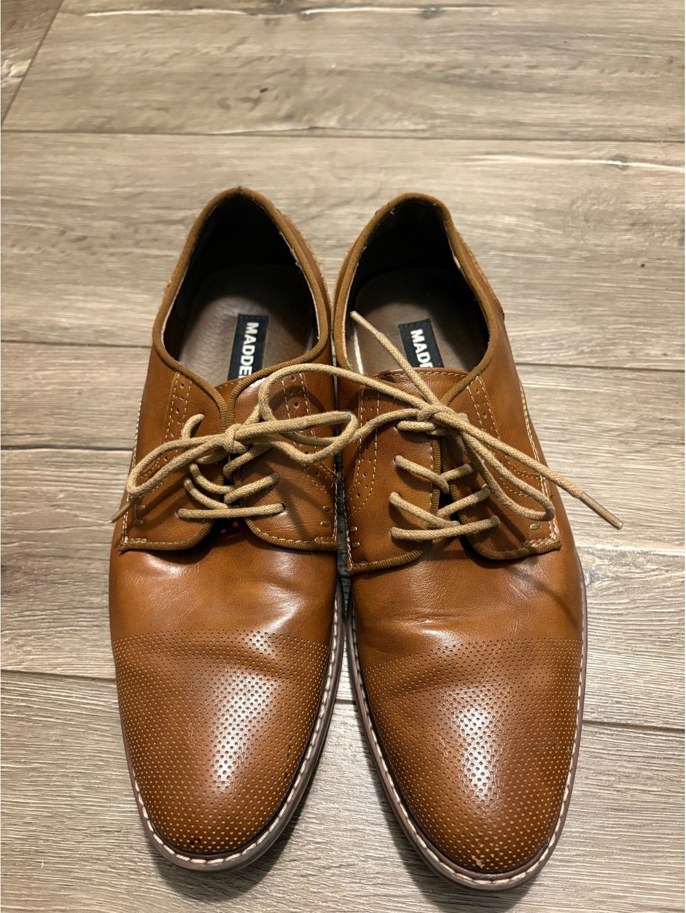Madden Men's Tan Leather Dress Shoes Size 10.5 US